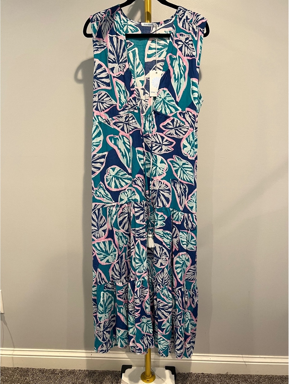 NWT GORGEOUS Blue Island Maxi Dress